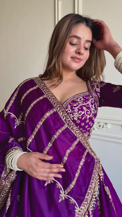 WEDDING SPECIAL PURPLE DESIGNER LEHENGA