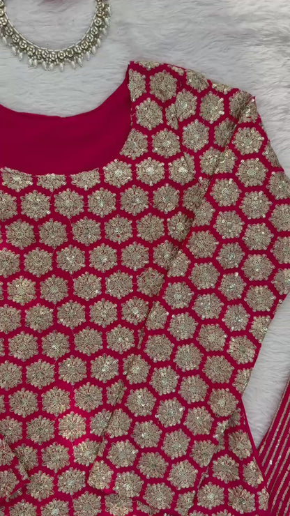 YANKITA KAPOOR - RANI PINK SHARARA SET (In.CottoM Special Outfit)