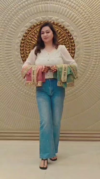 FENDY SILK MIRROR WORK SHARARA SET