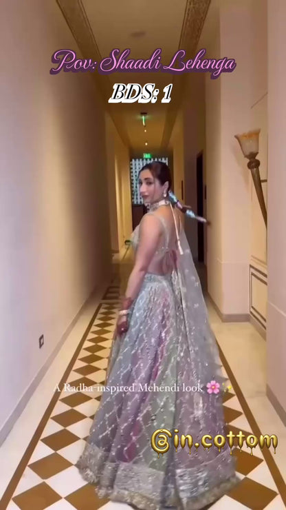 SHAADI SPECIAL - ELEGANT MULTI COLOR FULLY STITCHED LEHENGA