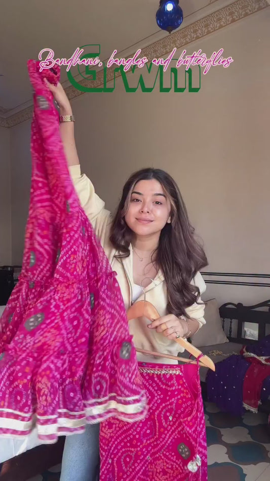 PINK FAUX GEORGETTE SHARARA SET (FULLY STTITCHED)